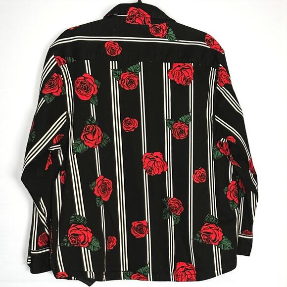 Fresh Prints of Bel-Air Men's Rose Shirt 2XL Button Front Striped Western Retro - Picture 6 of 8